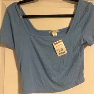 Bozzolo Women's Blue Ribbed Top